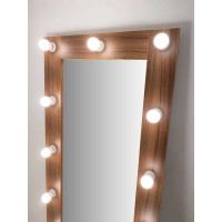 Гримерное зеркало с подсветкой на подставке 170х60 Орех
