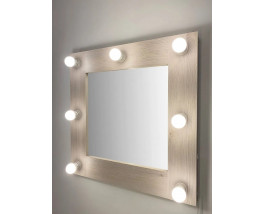 Гримерное квадратное зеркало с подсветкой 60х60 см Сосна Рустик