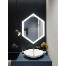 Зеркало в ванную комнату с подсветкой Тревизо Слим 65 см