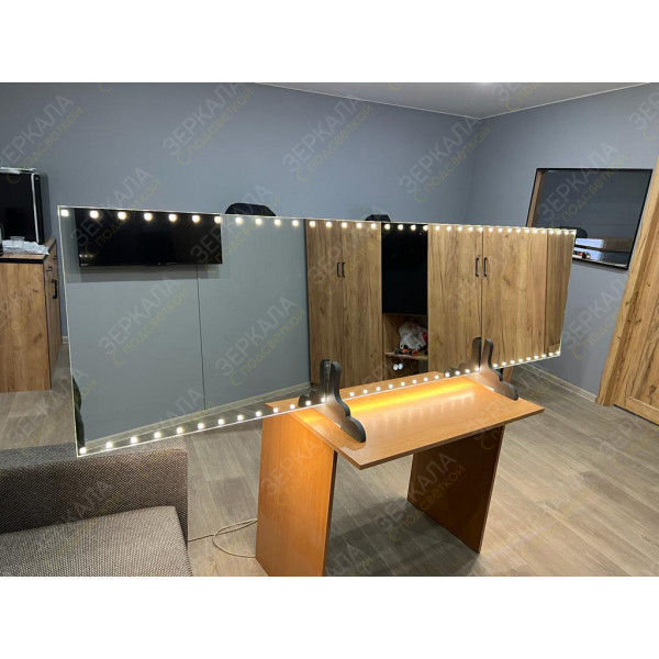 Выполненная работа: зеркало для ванной комнаты с подсветкой по индивидуальному дизайну